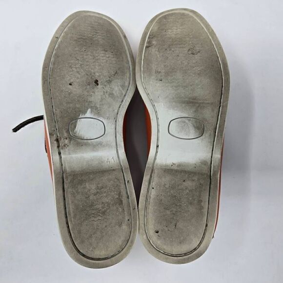 ETRO MILANO ORANGE BROWN LEATHER PAISLEY BOAT SHOES MENS SIZE 41 US 8 main image 9